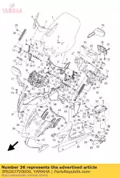 rooster, luchtuitlaat 1 van Yamaha, met onderdeel nummer 3P62837V0000, bestel je hier online: