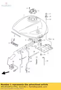 suzuki 4410018H11YHG tanque de combustível - Lado inferior