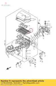 suzuki 1378105H00 filtro - Lado inferior