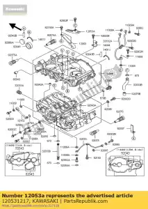 Kawasaki 120531217 geleideketting, upp - Onderkant