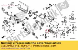 Aquí puede pedir conjunto rectificador, regulador de Honda , con el número de pieza 31600MGE641: