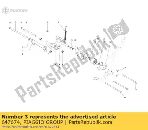 Piaggio Group 647674 braço oscilante completo no lado do motor - Lado inferior