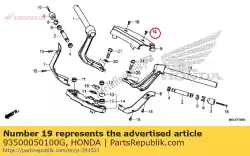 Aqui você pode pedir o parafuso, panela, 5x10 em Honda , com o número da peça 93500050100G: