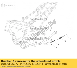 Aprilia 00H00805072, Stojak pin, OEM: Aprilia 00H00805072