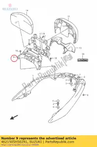 Suzuki 4621505H50291 capa, encosto - Lado inferior