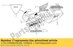 Aqui você pode pedir o marca, r fue * type2 * em Honda , com o número da peça 17511MBWA50ZB: