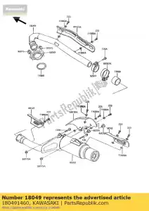 Kawasaki 180491460 pipe-exhaust - Bottom side