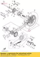 391253110038, Yamaha, moyeu arrière (finition alliage) yamaha  200 2017 2018 2019 2020, Nouveau