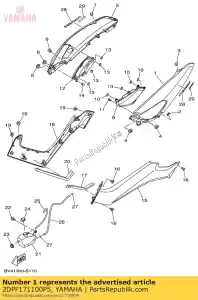 yamaha 2DPF171100P5 couvercle, côté 1 mdrm3 - La partie au fond