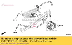 Ici, vous pouvez commander le pipe comp a fr frein auprès de Honda , avec le numéro de pièce 45126K0FD10:
