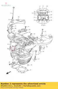 Suzuki 0920611011 pin,cylinder he - Bottom side