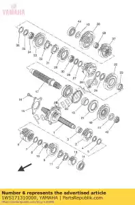 yamaha 1WS171310000 gear, 3rd pinion - Bottom side