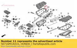 Here you can order the plate, r. Pillion step from Honda, with part number 50716MCA010: