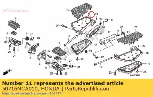 Honda 50716MCA010 plaque, r. étape passager - La partie au fond