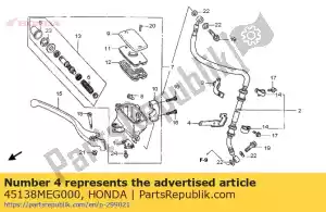 Honda 45138MEG000 soporte, l. fr. abrazadera - Lado inferior