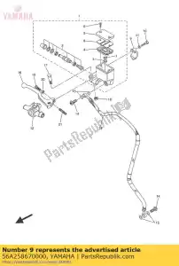 yamaha 56A258670000 suporte, cilindro mestre - Lado inferior