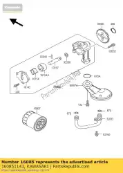 versnelling, oliepomp van Kawasaki, met onderdeel nummer 160851143, bestel je hier online: