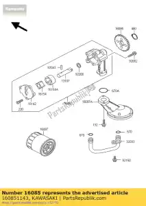 Kawasaki 160851143 versnelling, oliepomp - Onderkant