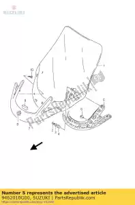 Suzuki 9462010G00 cinta, pára-brisa - Lado inferior