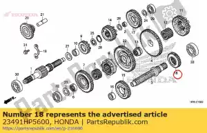 honda 23491HP5600 gear, countershaft fifth(28t) - Bottom side