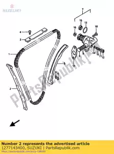 Suzuki 1277143400 guía, cadena de levas - Lado inferior