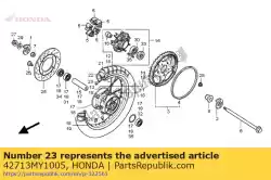 klep, band (miche) van Honda, met onderdeel nummer 42713MY1005, bestel je hier online: