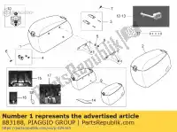 883188, Piaggio Group, walizka rh 35 l moto-guzzi california vintage 1100 2006, Nowy