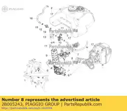 Here you can order the upper bracket from Piaggio Group, with part number 2B005243: