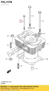 suzuki 0910306167 boulon, m6x115 - La partie au fond