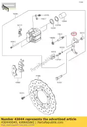 Here you can order the holder-comp-caliper from Kawasaki, with part number 430440049: