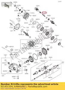 kawasaki 921451304 resorte, eje de hélice kvf650-a - Lado inferior