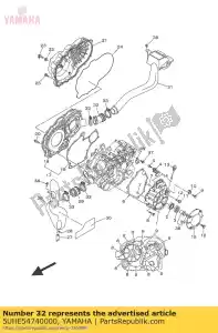 yamaha 5UHE54740000 seal, air duct - Bottom side