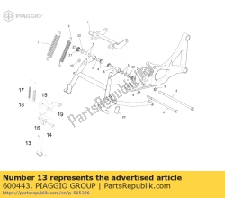 Aprilia 600443, Side stand with i.p., OEM: Aprilia 600443