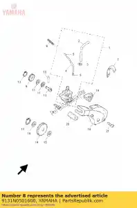 yamaha 9131N0501600 parafuso - Lado inferior