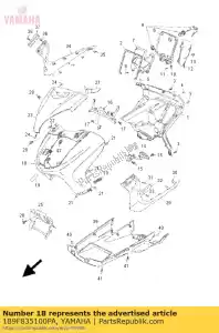 yamaha 1B9F835100PA lichaam, motorkap bwc1 - Onderkant