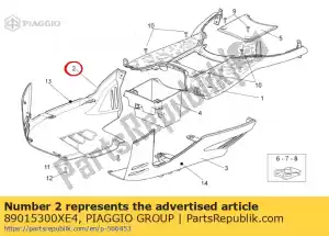 Piaggio Group 89015300XE4 rh underpanel. silver - Bottom side