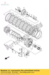 Suzuki 2145147H00 placa, embrague dr - Lado inferior