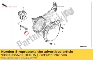 Honda 90081HN5670 perno, especial, 12 mm - Lado inferior