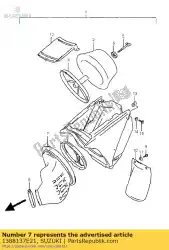 buis, uitlaat van Suzuki, met onderdeel nummer 1388137E21, bestel je hier online: