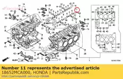 Ici, vous pouvez commander le tube, l. Entrée d'air auprès de Honda , avec le numéro de pièce 18652MCA000: