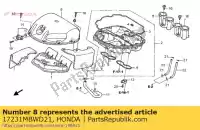 17231MBWD21, Honda, Deksel, luchtfilter honda  cb cbf cbr crf fjs nsa nt rvf st vfr vtr vtx xl 125 250 400 450 600 700 750 800 900 1000 1100 1200 1300 1800 1994 1995 1996 1998 1999 2000 2001 2002 2003 2004 2005 2006 2007 2008 2009 2010 2011 2012 2013 2017, Nieuw