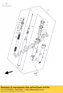 suzuki 5117329E00 zegel, stof - Onderkant