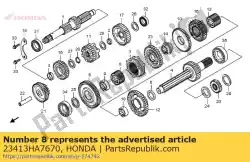 Ici, vous pouvez commander le pas de description disponible pour le moment auprès de Honda , avec le numéro de pièce 23413HA7670: