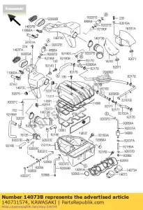 Kawasaki 140731574 duct,duct-air filter - Bottom side