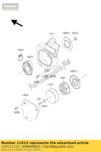Kawasaki 110131121 filtro de elemento de ar - Lado inferior