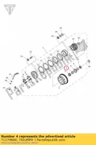 triumph T1174800 bush, clutch - Bottom side