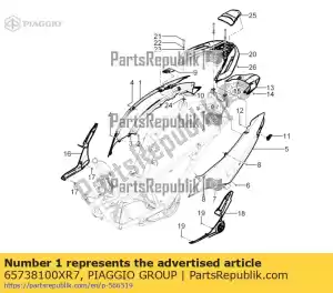 Piaggio Group 65738100XR7 panel lateral derecho - Lado inferior