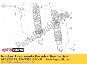 aprilia AP8123799 absorvedor de choque showa - Lado inferior