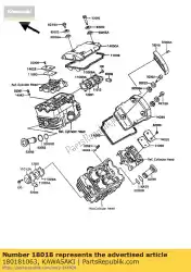 Aquí puede pedir protector de calor de placas de Kawasaki , con el número de pieza 180181063: