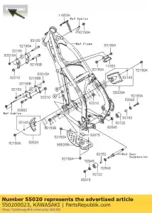 kawasaki 550200023 protector, motor, fr, lh kx250-n1 - Lado inferior